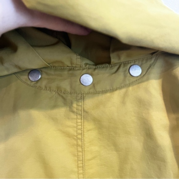 Eileen Fisher size medium yellow green lined light weight hooded raincoat - Picture 3 of 16